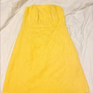 The limited yellow dress strapless